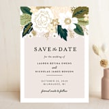 "Classic Floral" - Save the Dates in Cream by Alethea and Ruth - Front