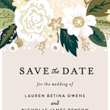 "Classic Floral" - Save the Dates in Cream by Alethea and Ruth - Detail