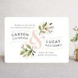 "Floral Ampersand" - Save the Dates in Rosebud by Jennifer Wick - Front