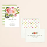 "Watercolor Floral" - Save the Dates in Rose by Yao Cheng Design - Assembled
