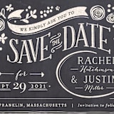"Alabaster Florals" - Save the Dates in Slate by Jennifer Wick - Detail