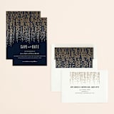 "Crystal Curtain" - Save the Dates in Navy by Rebecca Bowen - Assembled