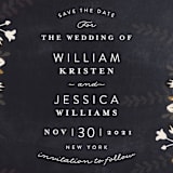 "Enchanting Plum" - Save the Dates in Navy by Phrosné Barwood - Detail