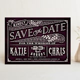 "Slated Forever" - Save the Dates in Plum by GeekInk Design - Front