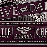"Slated Forever" - Save the Dates in Plum by GeekInk Design - Detail