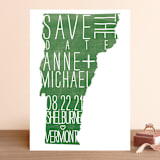 "State Stamp - Vermont" - Save the Dates in Forest by Erin Hodges - Front