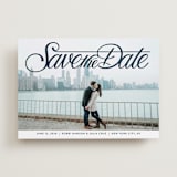 "Lettering Crossbar" - Save the Dates in Midnight by Jill Means - Front