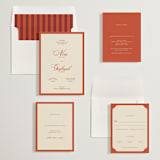 "Borders" - Save the Dates in Cherry by Ani Somi - Matching Invitation Suite