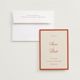 "Borders" - Save the Dates in Cherry by Ani Somi - Save the Date with Envelope
