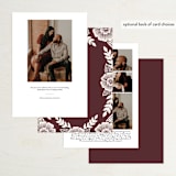 "Bold Floral" - Save the Dates in Plum by Katharine Watson - Back of Card Options