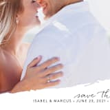 "Brushed" - Save the Dates in Bowtie by Erin Deegan - Detail