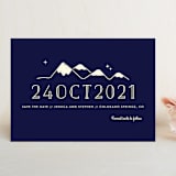 "Retro Plates" - Save the Dates in Navy by Rebecca Bowen - Front