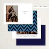 "Retro Plates" - Save the Dates in Navy by Rebecca Bowen - Back of Card Options