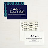"Retro Plates" - Save the Dates in Navy by Rebecca Bowen - Assembled