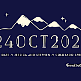 "Retro Plates" - Save the Dates in Navy by Rebecca Bowen - Detail