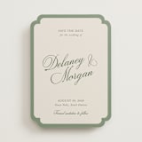 "classic bold border" - Save the Dates in Olive by Cass Loh - Front