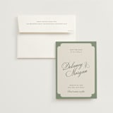"classic bold border" - Save the Dates in Olive by Cass Loh - Save the Date with Envelope