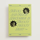 "communiqué" - Save the Dates in Chartreuse by Jennifer Lew - Front