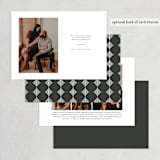 "Modern Date" - Save the Dates in Noir by Waldo Press - Back of Card Options