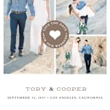 "Stamped Heart" - Save the Dates in Mocha by Stacey Meacham - Detail