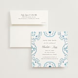 "Almafi" - Save the Dates in Cerulean by Itsy Belle Studio - Save the Date with Envelope