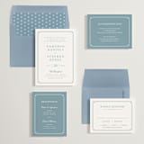 "Fleur Corner" - Save the Dates in French Blue by Carolyn MacLaren - Matching Invitation Suite