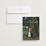 "Natural Script" - Save the Dates in Moonstone by Nicole Barreto - Save the Date with Envelope