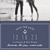 "Down by the Sea" - Save the Dates in Marine by Sandra Picco Design - Detail