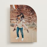 "Curved Date" - Save the Dates in Pearl by Brooke Chandler - Front