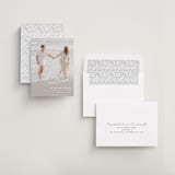"Sweet Script" - Customizable Save The Date Cards in White by Jessie Steury.