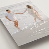 "Sweet Script" - Customizable Save The Date Cards in White by Jessie Steury.