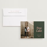 "Free Cake" - Save the Dates in Hunter by Erin L. Wilson - Save the Date with Envelope