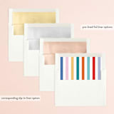 "Pop of Color" - Save the Dates in Cloud by Katt Jones - Envelope Liner Options