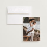 "Typographic Overlay" - Save the Dates in Veil by Brandy Folse - Save the Date with Envelope