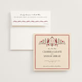 "Tapestry" - Save the Dates in Garnet by Jenna Holcomb - Save the Date with Envelope