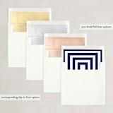 "The Square Type" - Save the Dates in Navy by Design Lotus - Envelope Liner Options