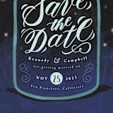 "Firefly Mason Jar" - Save the Dates in Midnight by Shannon Chen of Four Wet Feet Studio - Detail