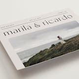 "Nameplate" - Save the Dates in Linen by Blustery August - Detail