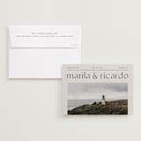 "Nameplate" - Save the Dates in Linen by Blustery August - Save the Date with Envelope