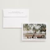 "Malibu Dreams" - Save the Dates in Linen by Ashley Cuccio - Save the Date with Envelope