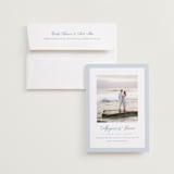 "Coastal Charm" - Save the Dates in Dusty Blue by Jennifer Postorino - Save the Date with Envelope