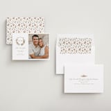 "Foliage Crest" - Save the Dates in Mulberry by Everett Paper Goods - Assembled