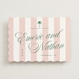 "Palm Stripes" - Save the Dates in Taffy by Susan Zinader - Front