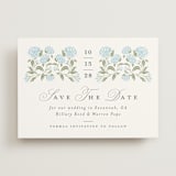 "Hydrangea Hedge" - Save the Dates in Nantucket by Susan Zinader - Front