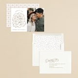 "Elegantly Scripted" - Save the Dates in Golden by Kristen Smith - Assembled