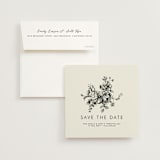 "Elegance Illustrated" - Save the Dates in Cream by Phrosné Barwood - Save the Date with Envelope