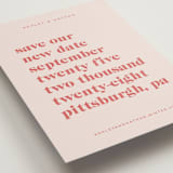 "Modern Type" - Save the Dates in Spruce by April Astudillo - Detail