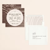 "Wood Carving" - Save the Dates in Dark Chocolate by SimpleTe Design - Assembled