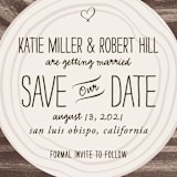 "Wood Carving" - Save the Dates in Dark Chocolate by SimpleTe Design - Detail