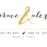 "All that Sparkles" - Save the Dates in Gold Dust by Robin Ott - Detail